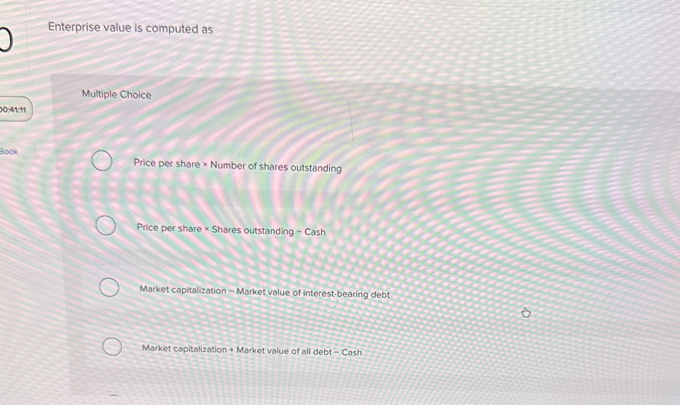 Enterprise value is computed as Multiple Choice 0