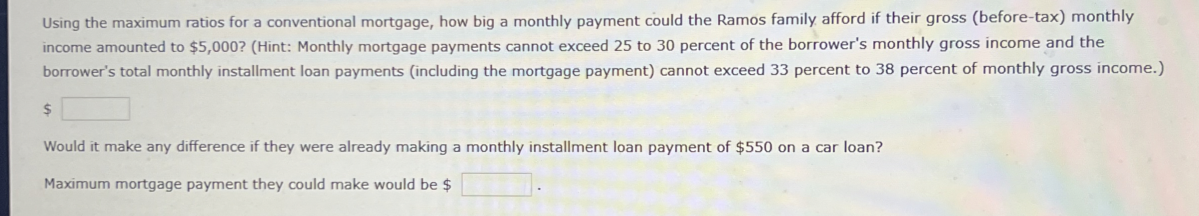 Using the maximum ratios for a conventional