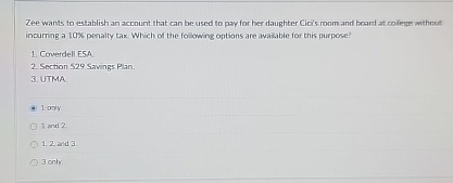 Zee wants to establish an account that can be