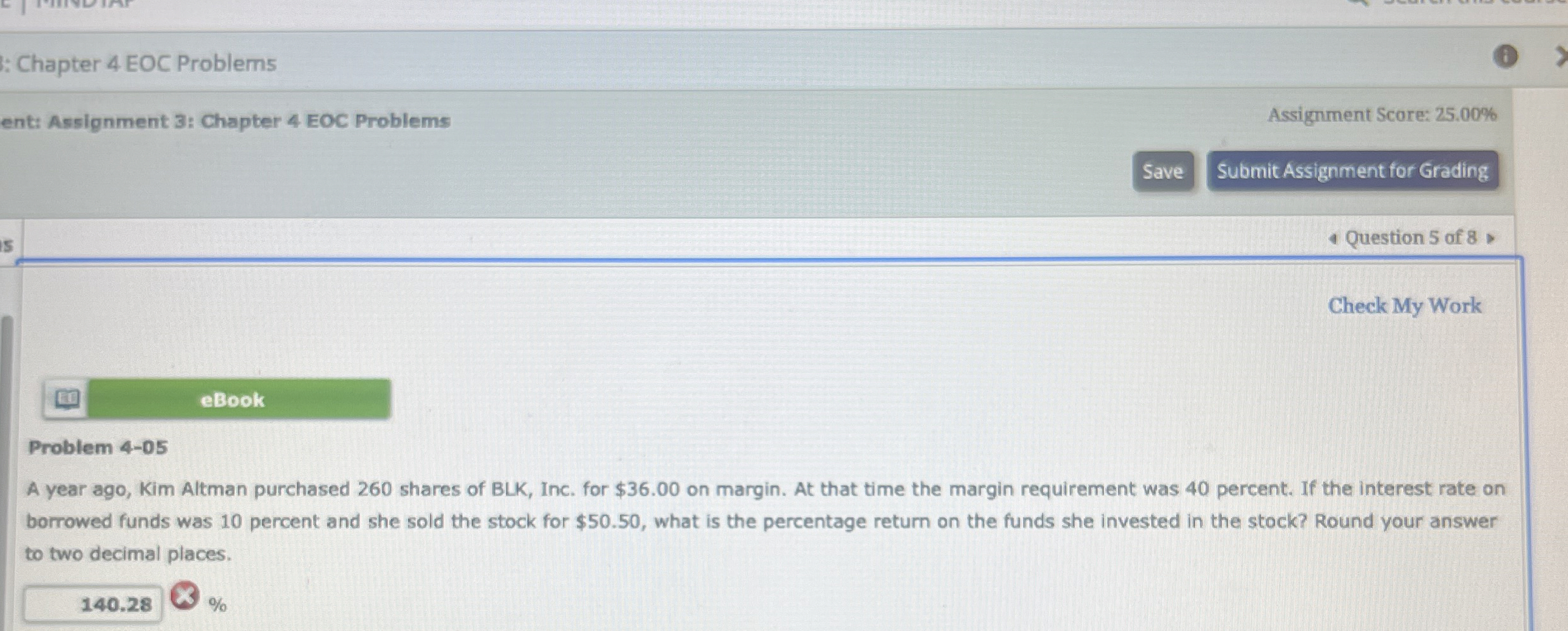 Chapter 4 EOC Problems ent: Assignment 3 :