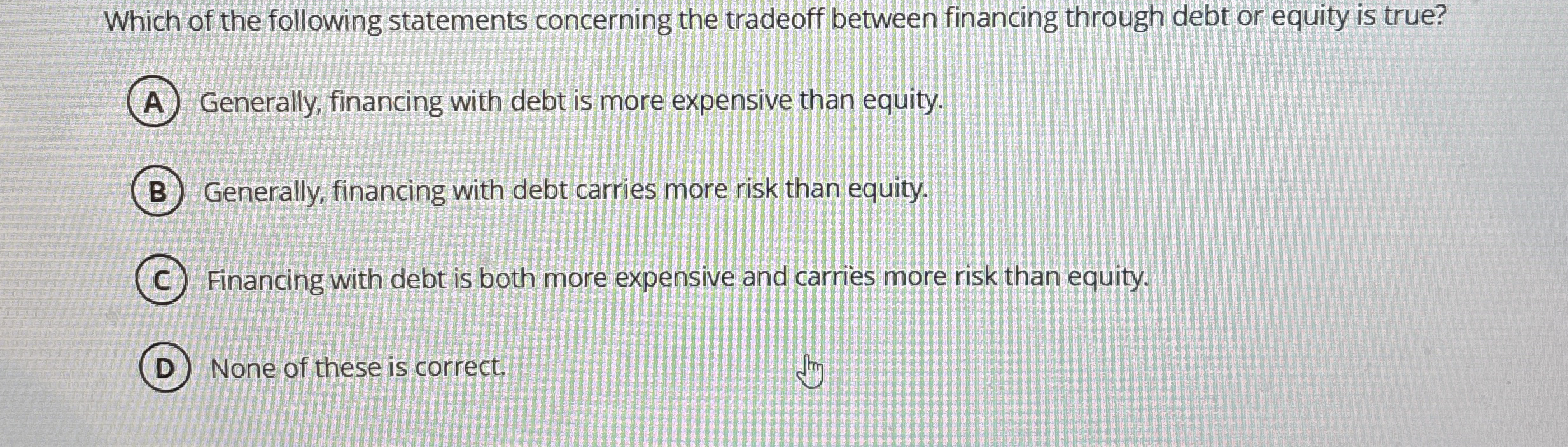 Which of the following statements concerning the