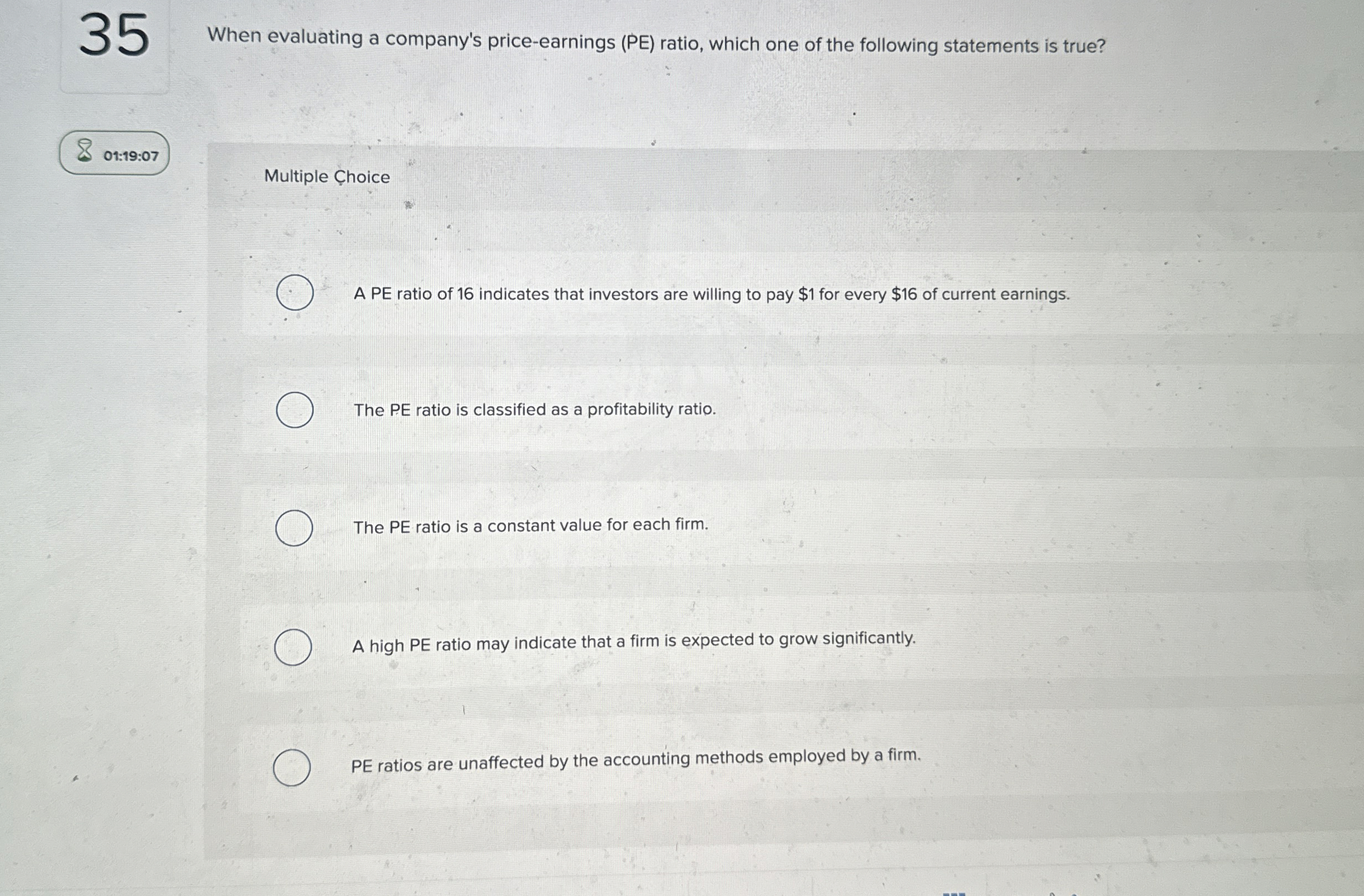 3 5 When evaluating a company's price - earnings
