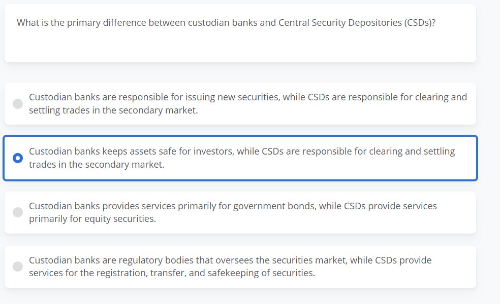 What is the primary difference between custodian