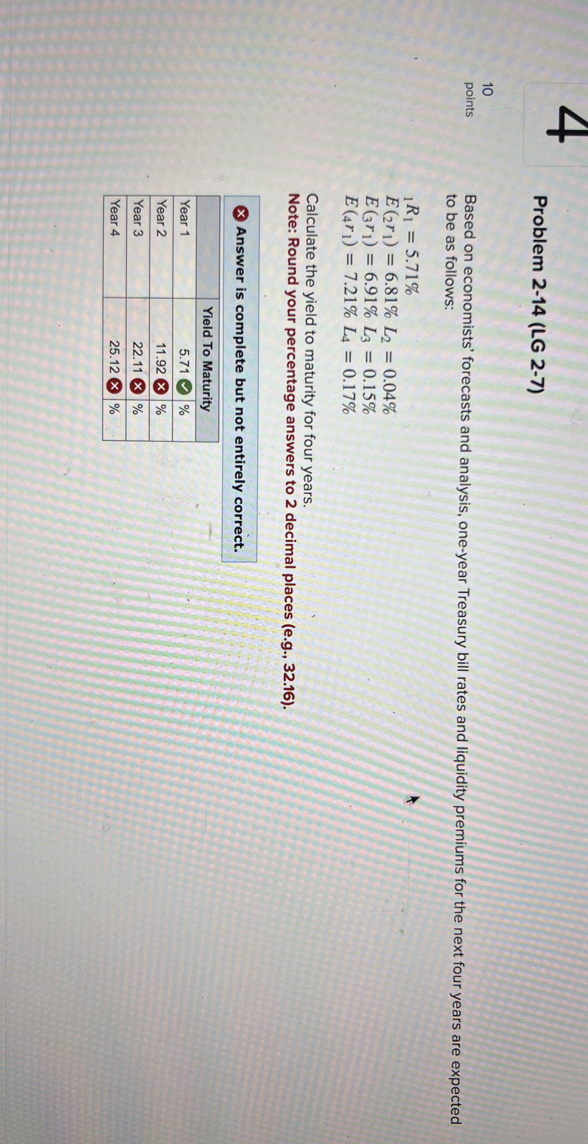 4 Problem 2 - 1 4 ( LG 2 - 7 ) 1 0 points Based