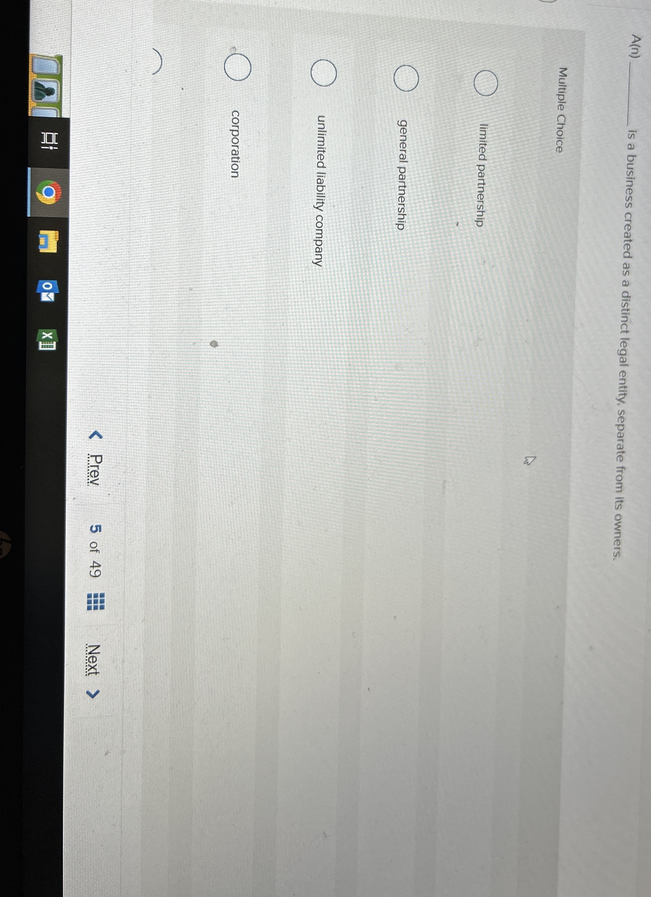 A ( n ) is a business created as a distinct legal