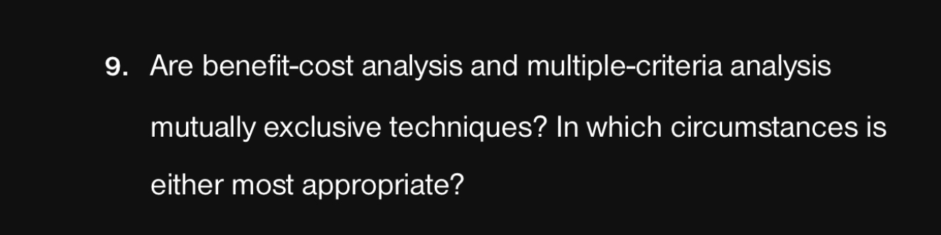 Are benefit - cost analysis and multiple -