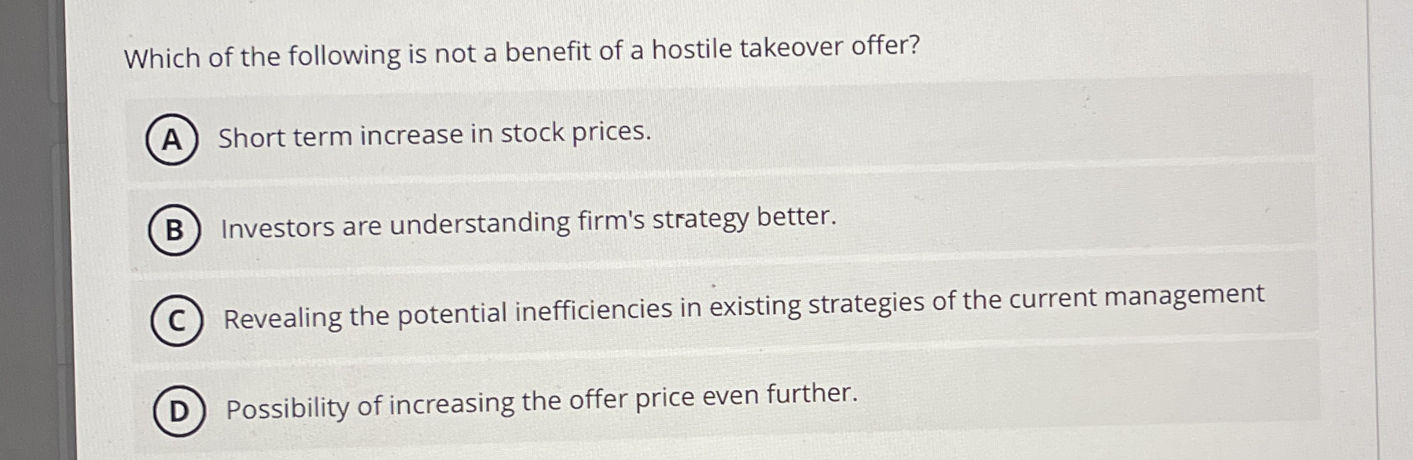 Which of the following is not a benefit of a