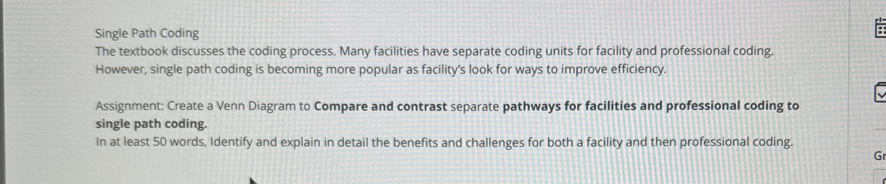 Single Path Coding The textbook discusses the