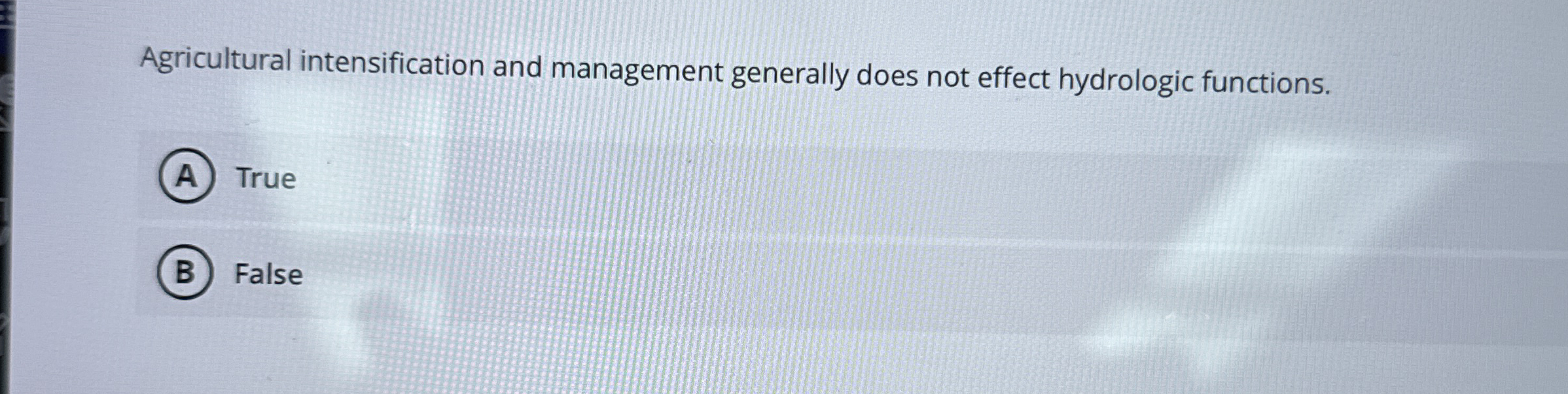 Agricultural intensification and management