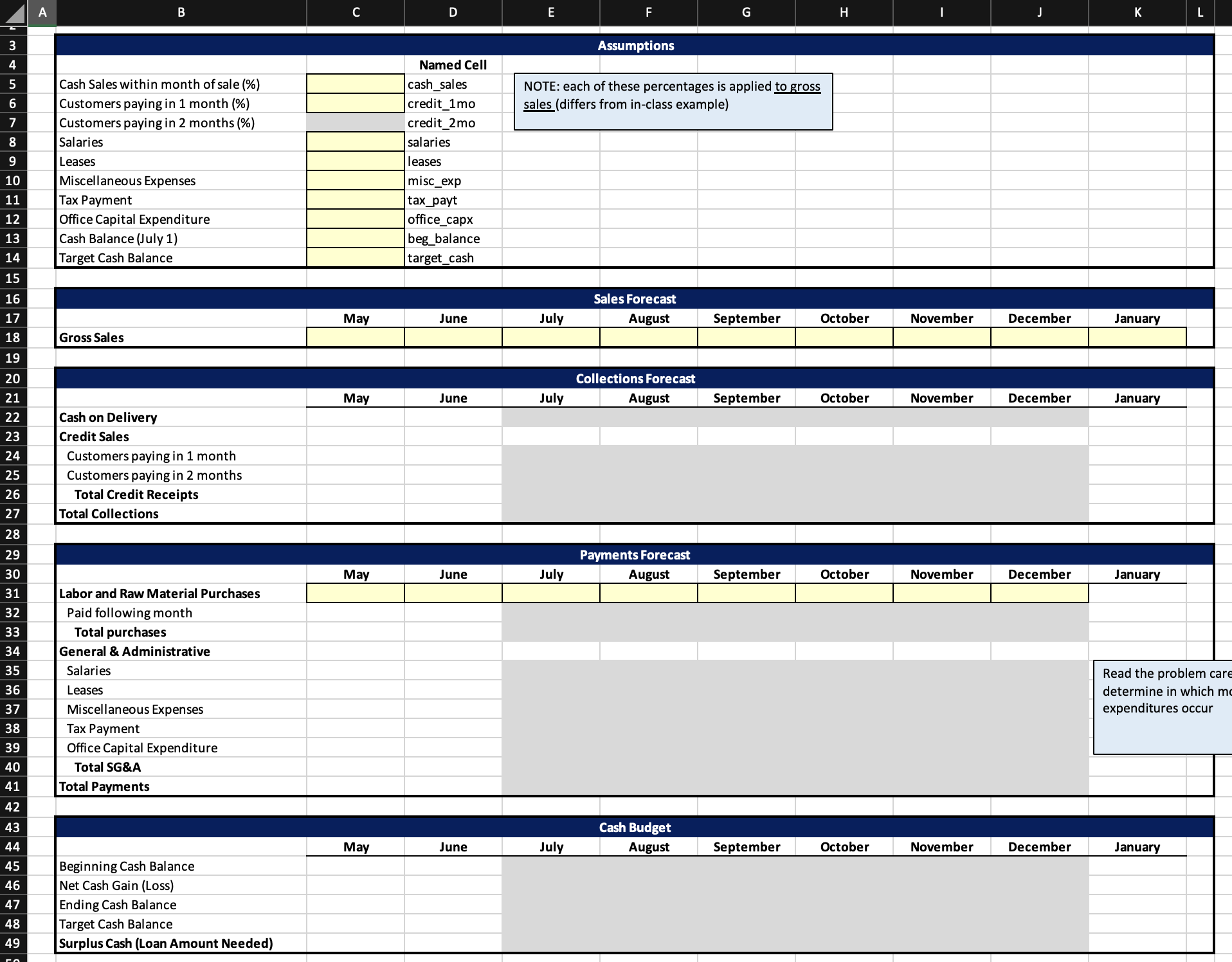 Spreadsheet Problem 2 1 - 1 8 Build a Model: Cash