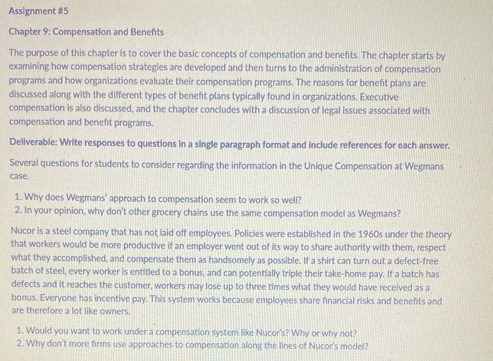 Site references Assignment #5 Chapter 9: