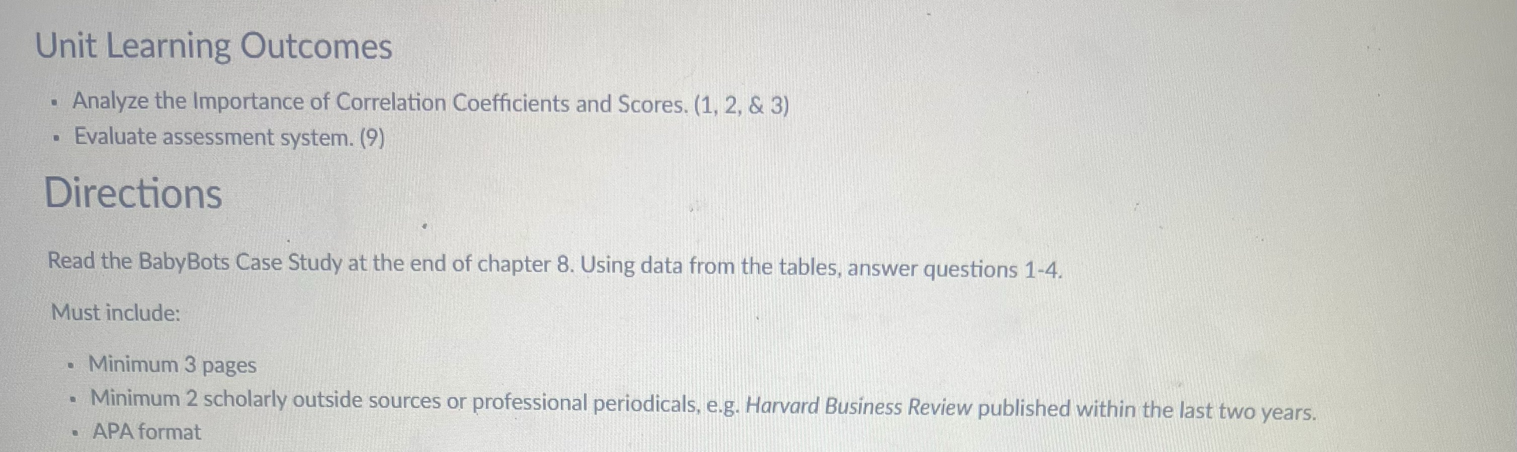 Unit Learning Outcomes . Analyze the Importance