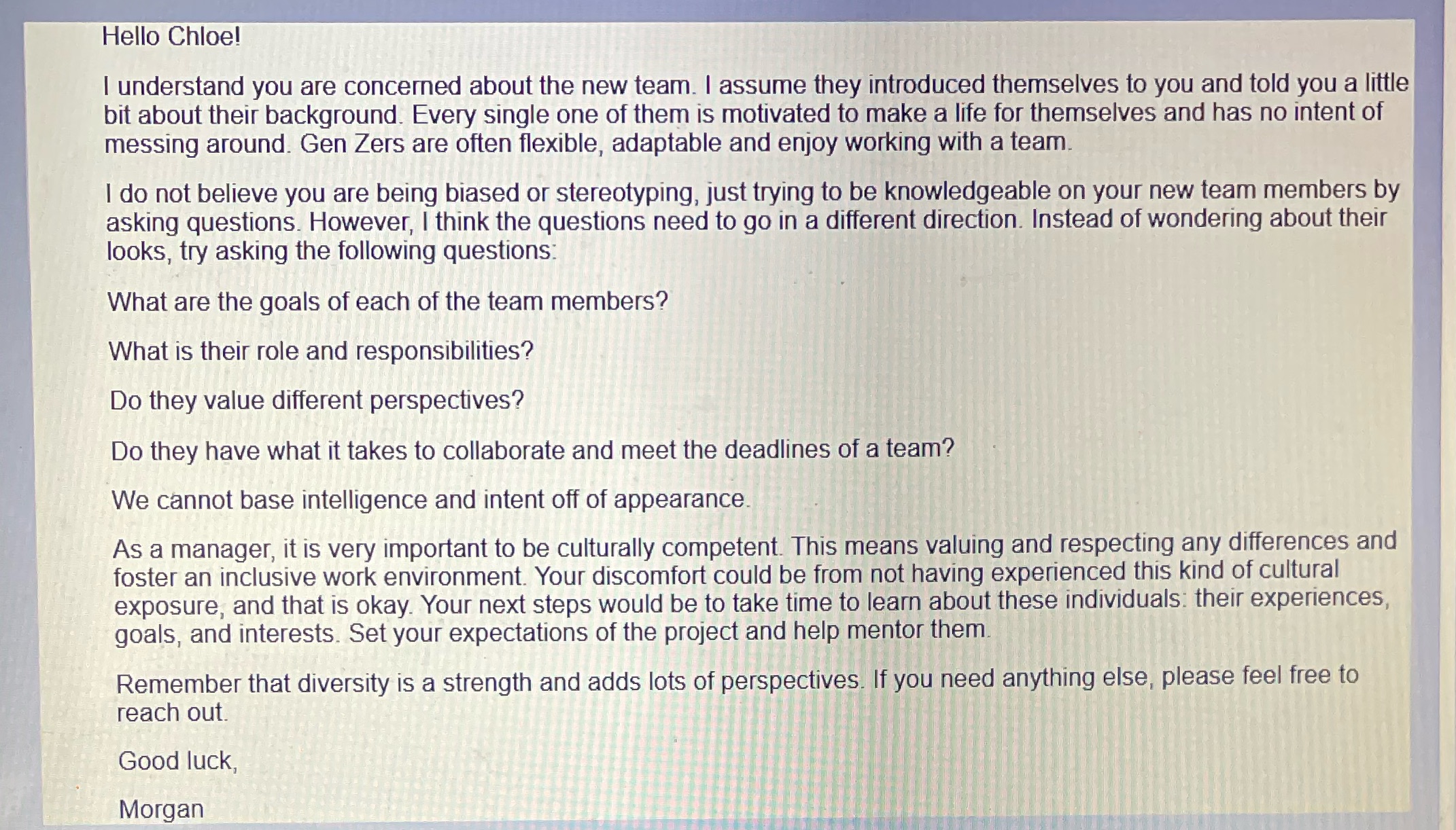 How would you comment on this classmate's post