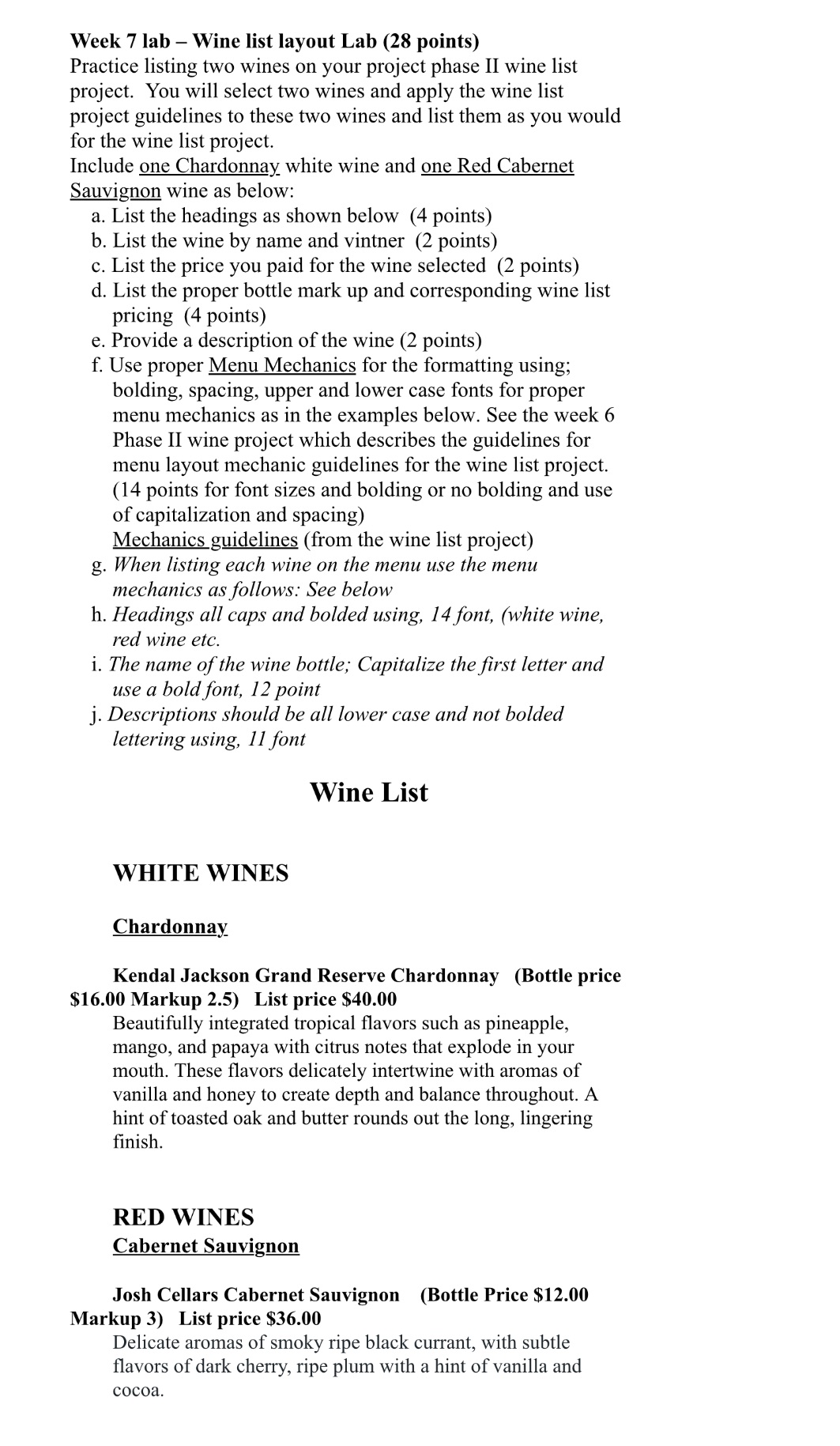 Week 7 lab Wine list layout Lab (28 points)