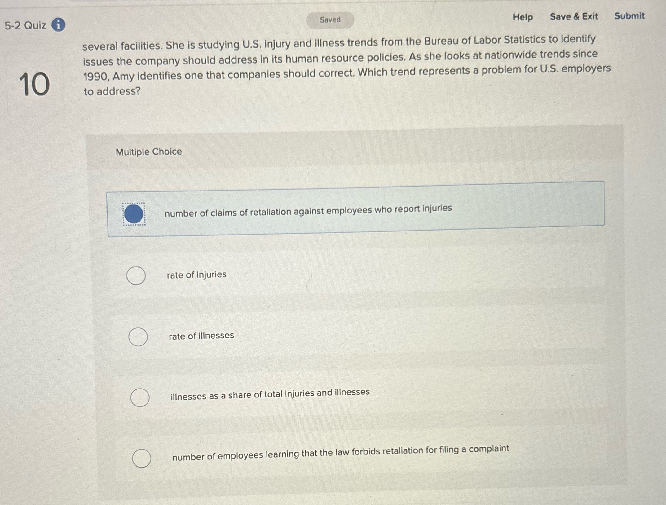 5-2 Quiz i Saved Help Save & Exit Submit several