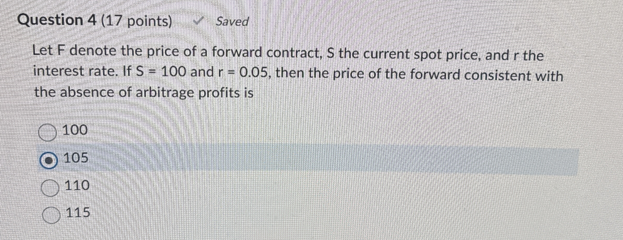 Question 4 ( 1 7 points ) Saved Let F denote the