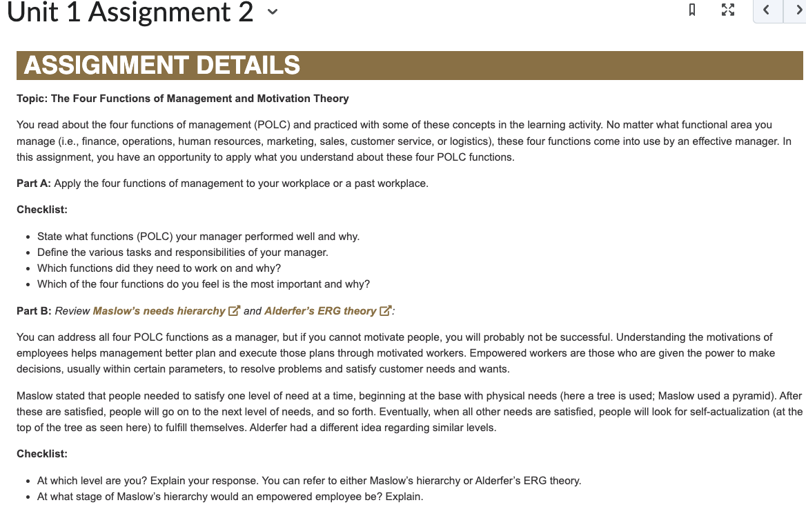 Unit 1 Assignment 2 ~ I TP ASSIGNMENT DETAILS