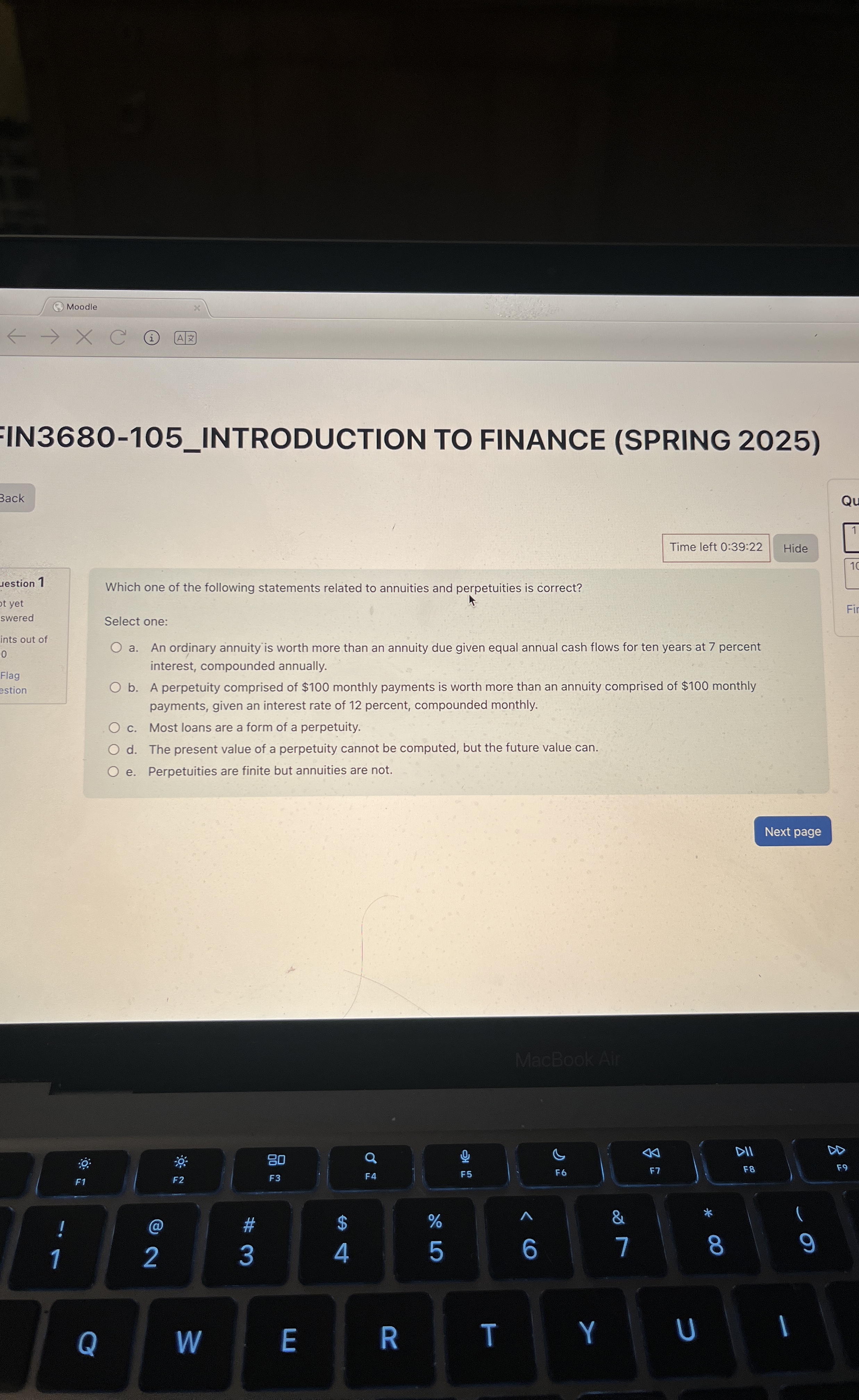 uestion 1 Which one of the following statements