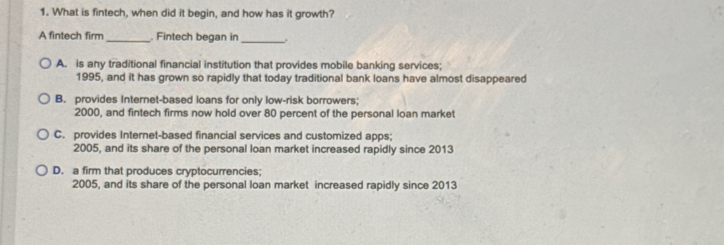 What is fintech, when did it begin, and how has