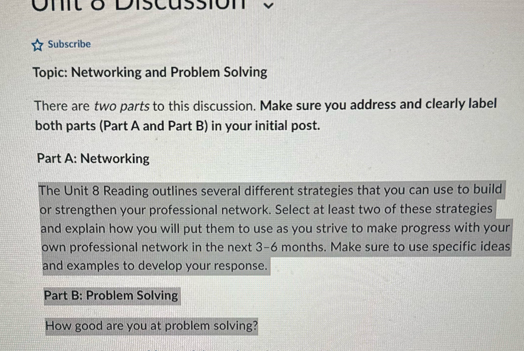 OHHIL O DISCUSSION V Subscribe Topic: Networking
