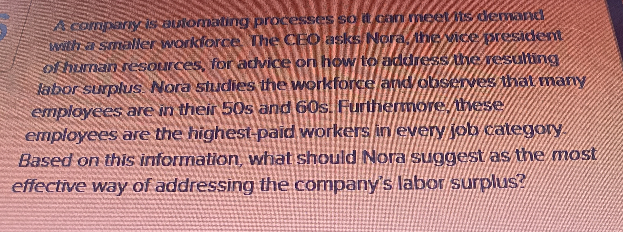 A compary is automating processes so it can meet