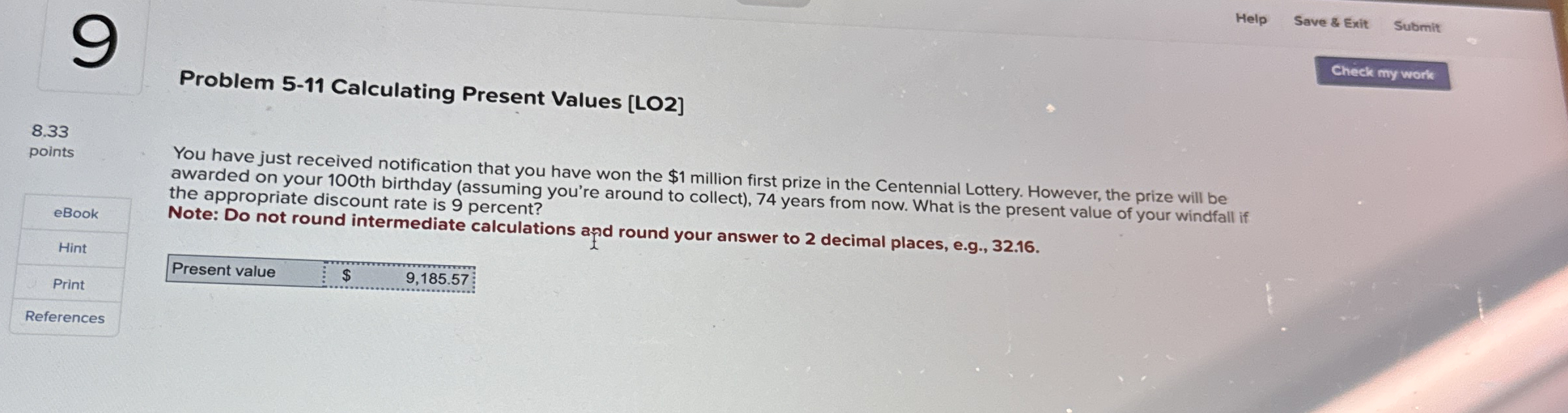 Help Save & Exit Submit Problem 5 - 1 1