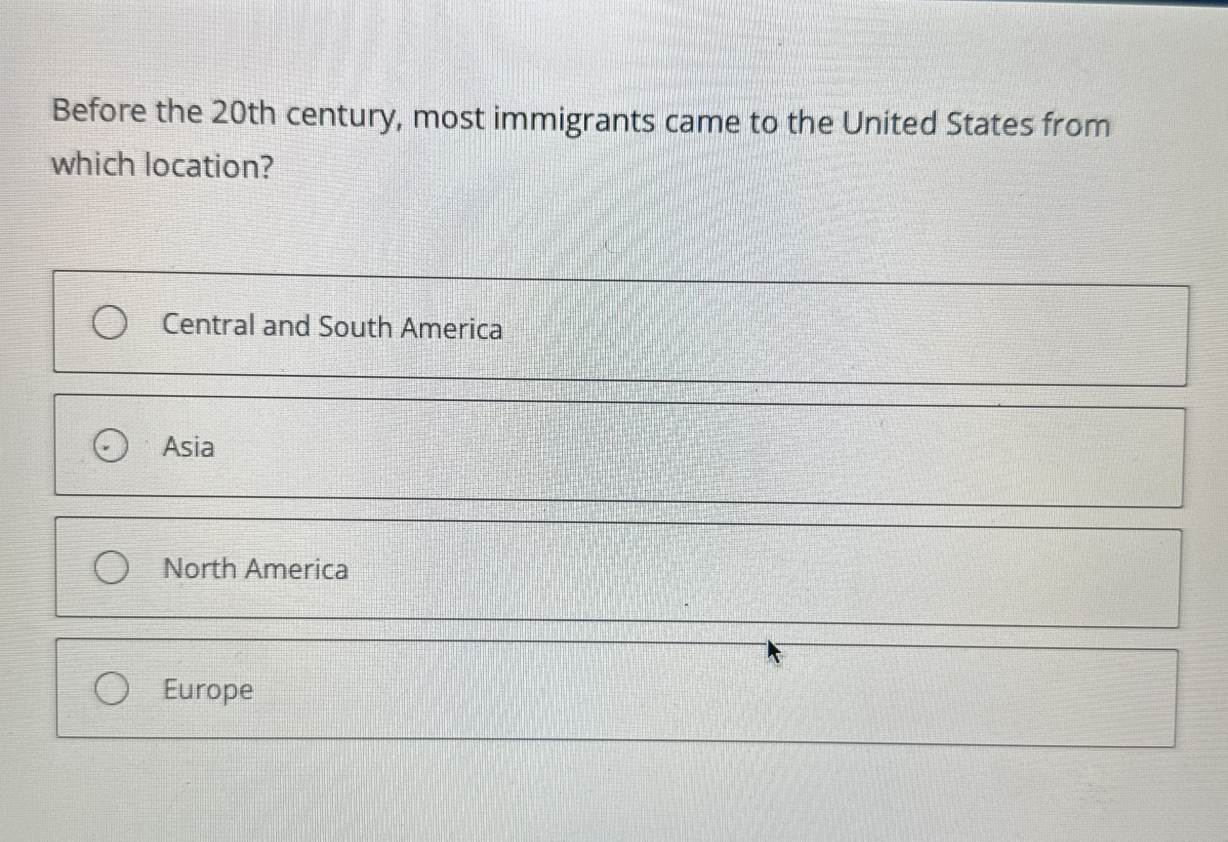 Before the 2 0 th century, most immigrants came