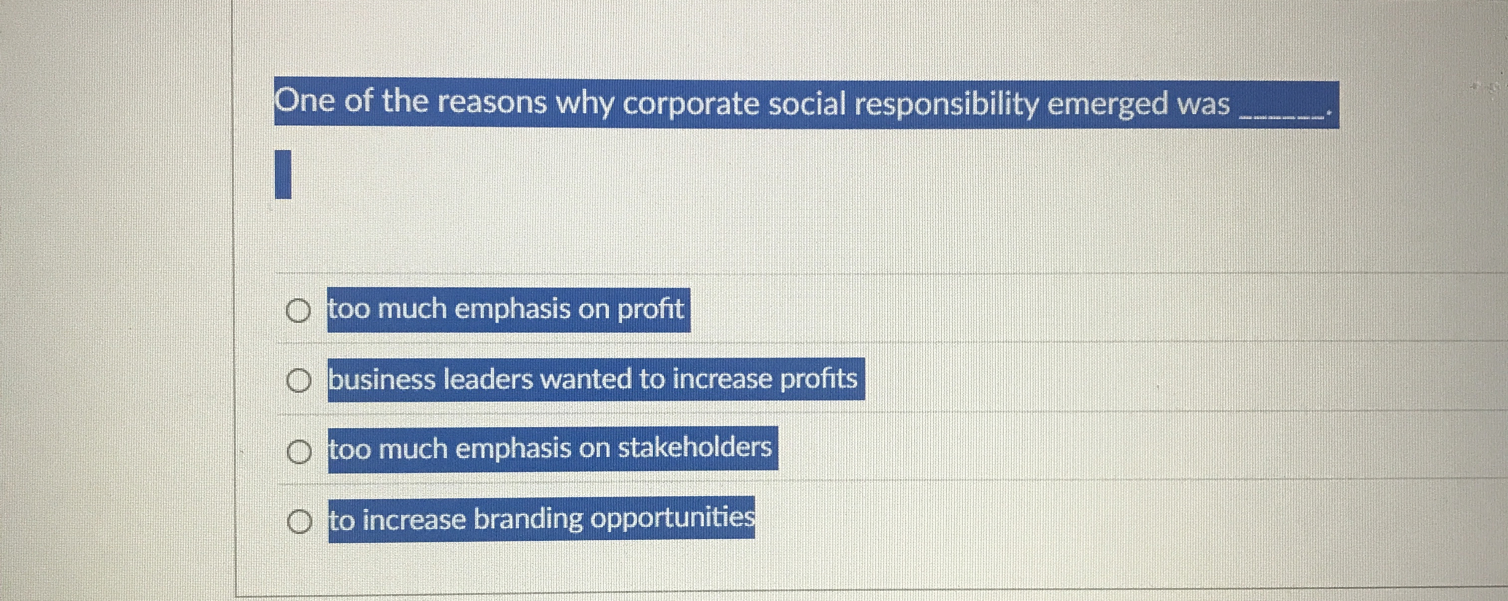 One of the reasons why corporate social