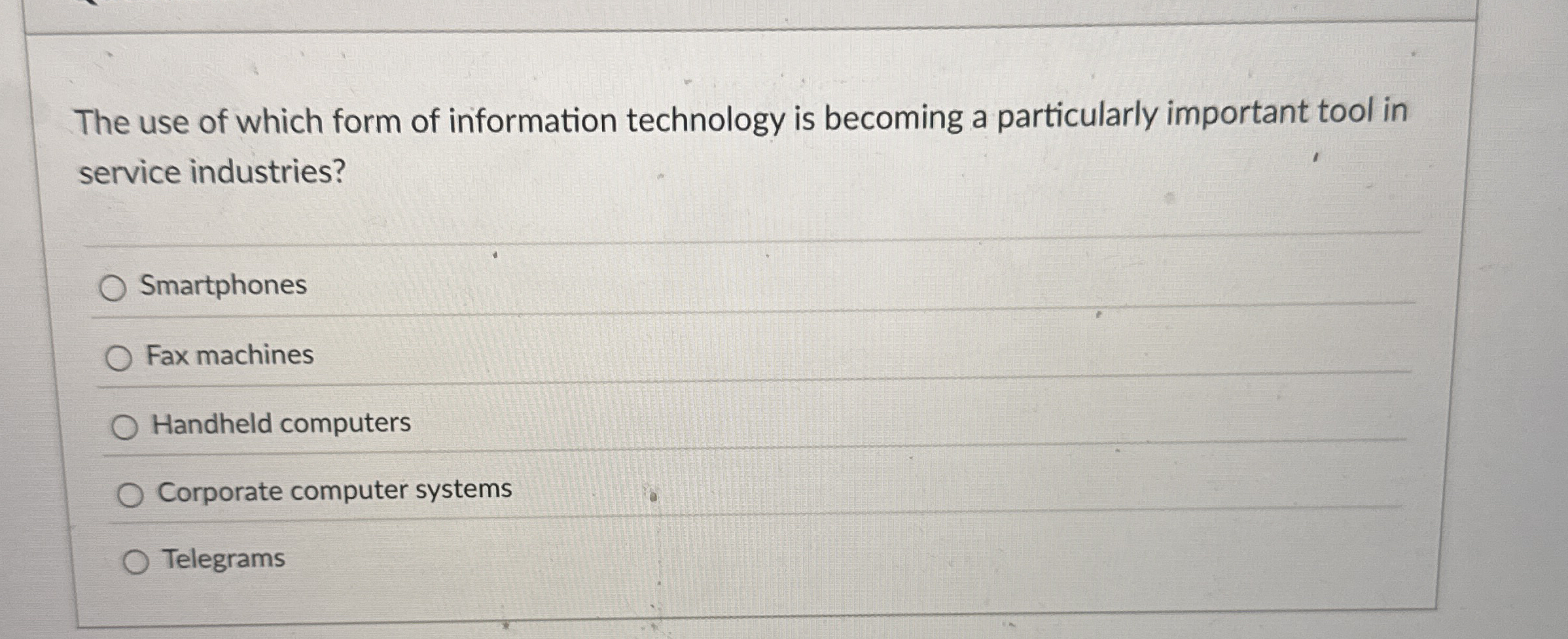 The use of which form of information technology