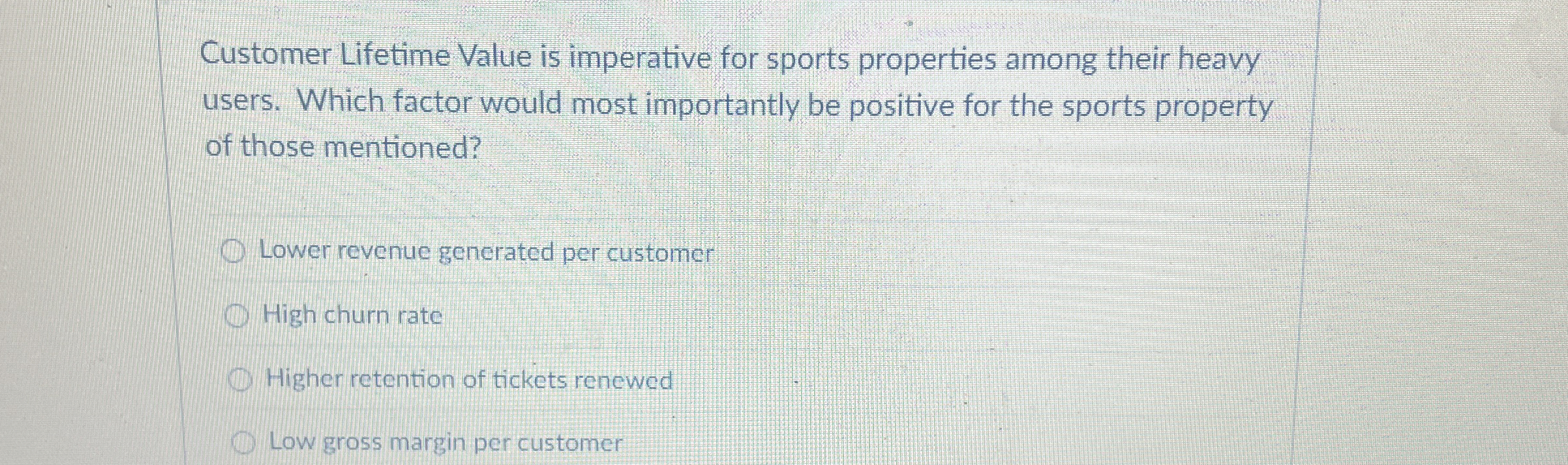 Customer Lifetime Value is imperative for sports