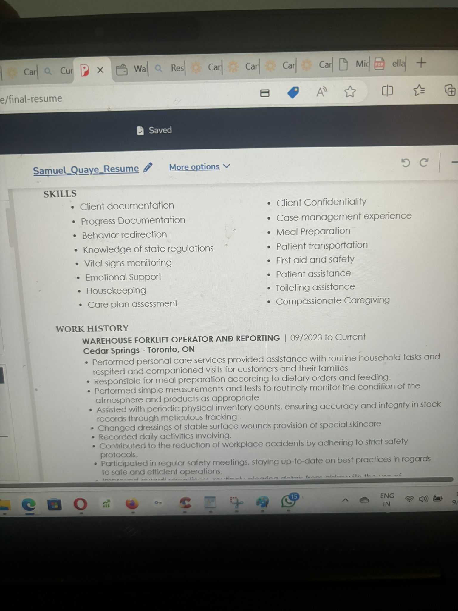 MAKE A CV(Curriculum vitae) USING THIS
