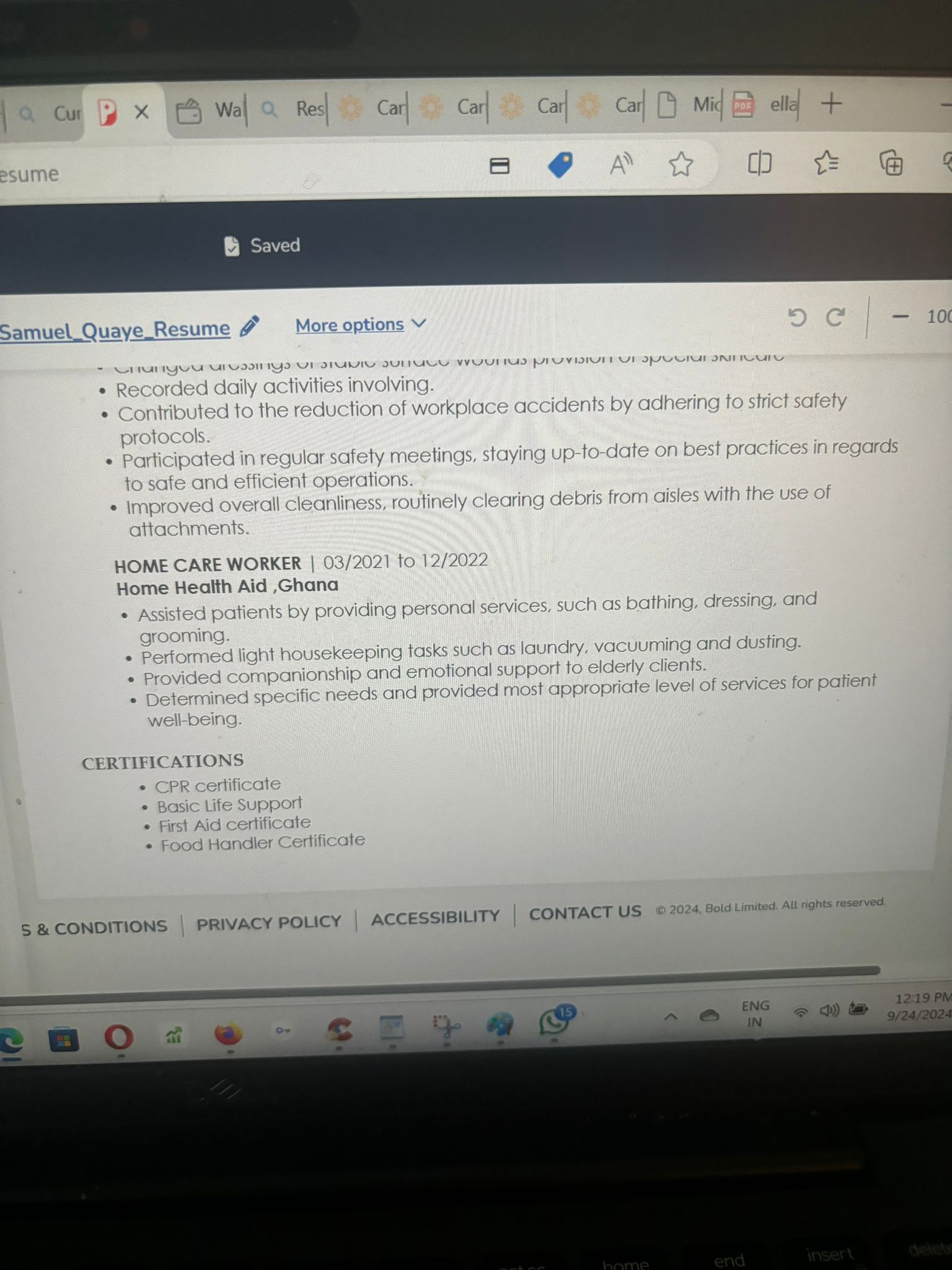 MAKE A CV(Curriculum vitae) USING THIS