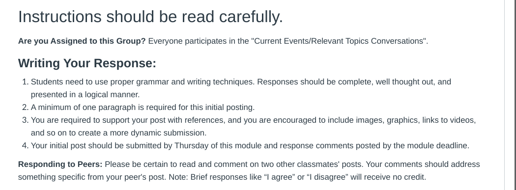 I need help with this assignment/discussion