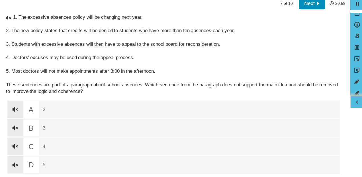 answer {x 1. The excessive absences policy will