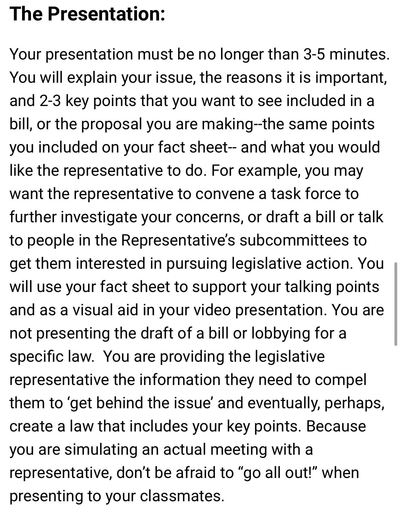 I need help creating an example fact sheet using