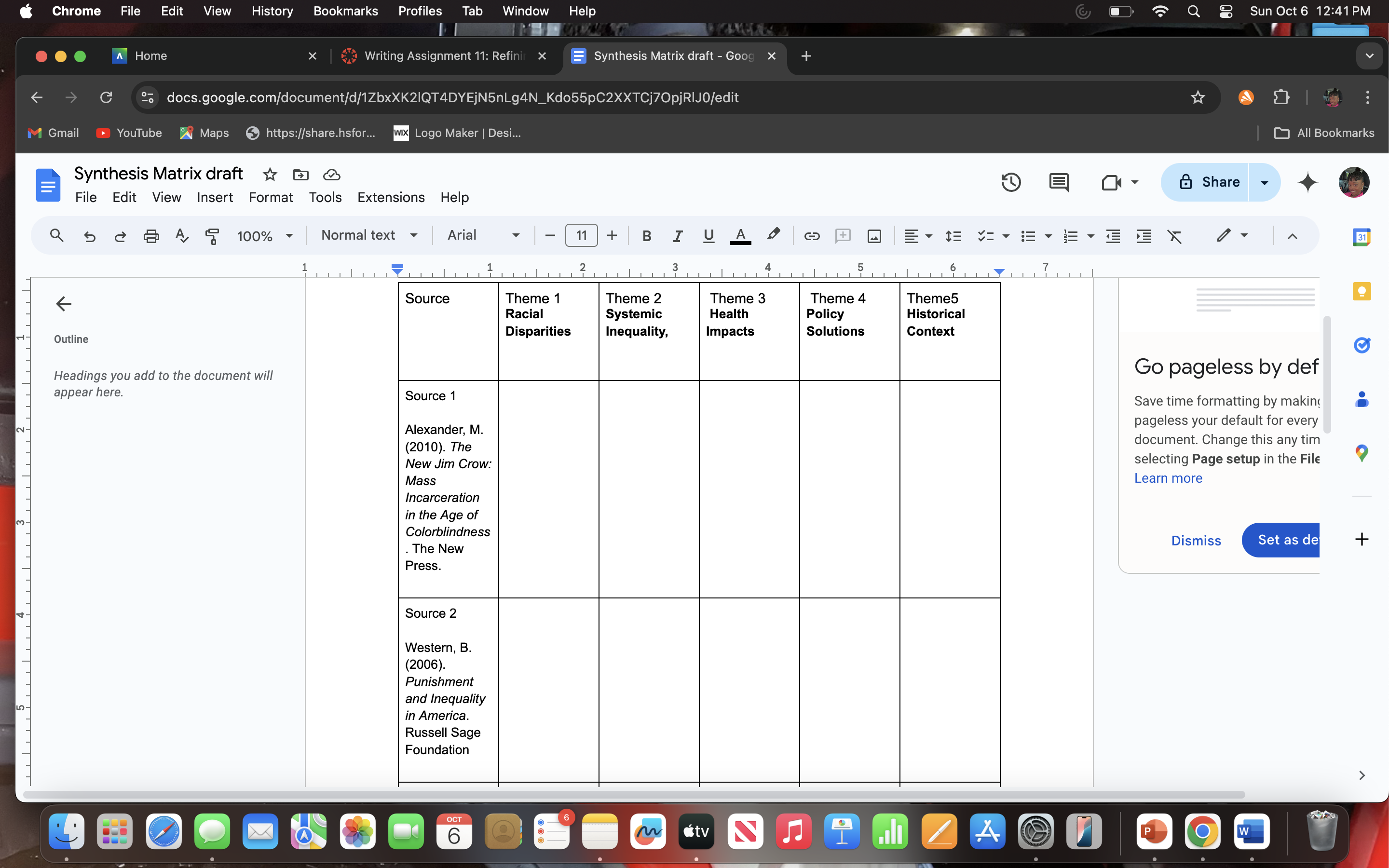 For this assignment continue to fill in your