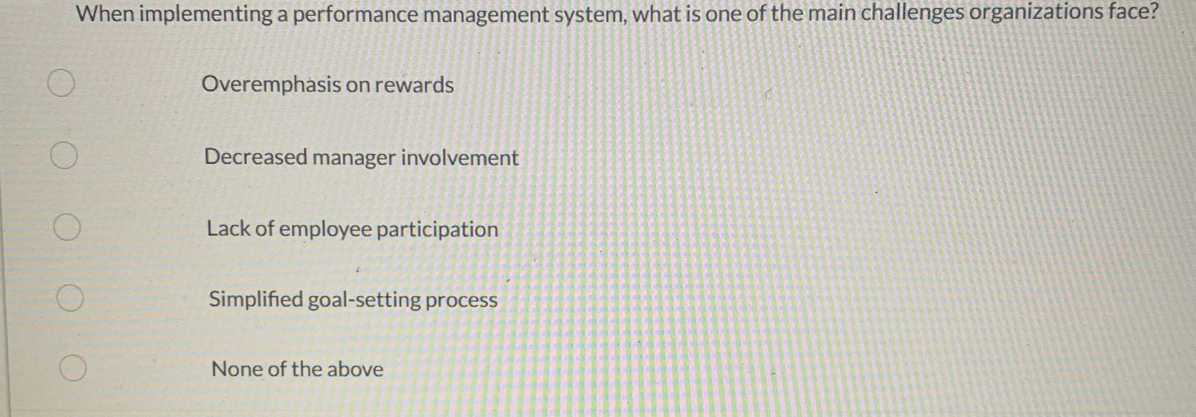 When implementing a performance management