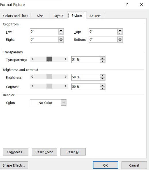 In order for the text to show through the shape