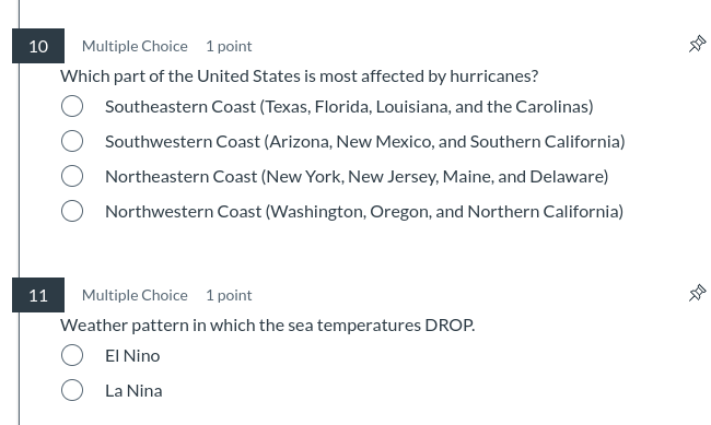 answer 10 Multiple Choice 1 point Which part of