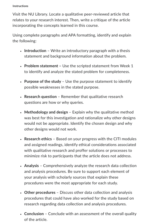 Instructions Visit the NU Library. Locate a