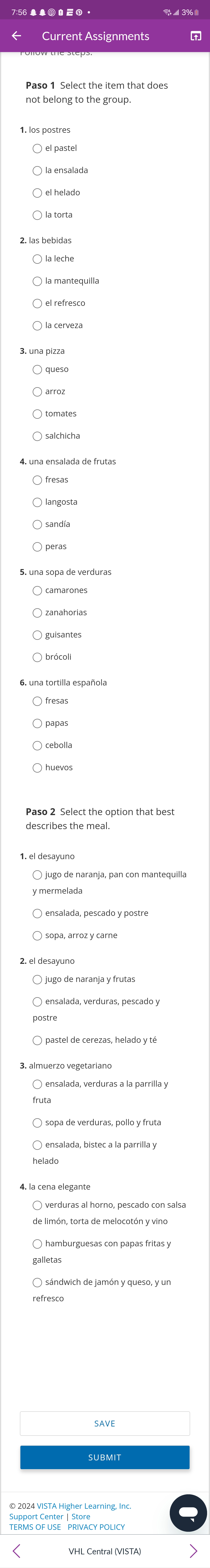 Answer the following 7:56 1 #@ BED . S' will