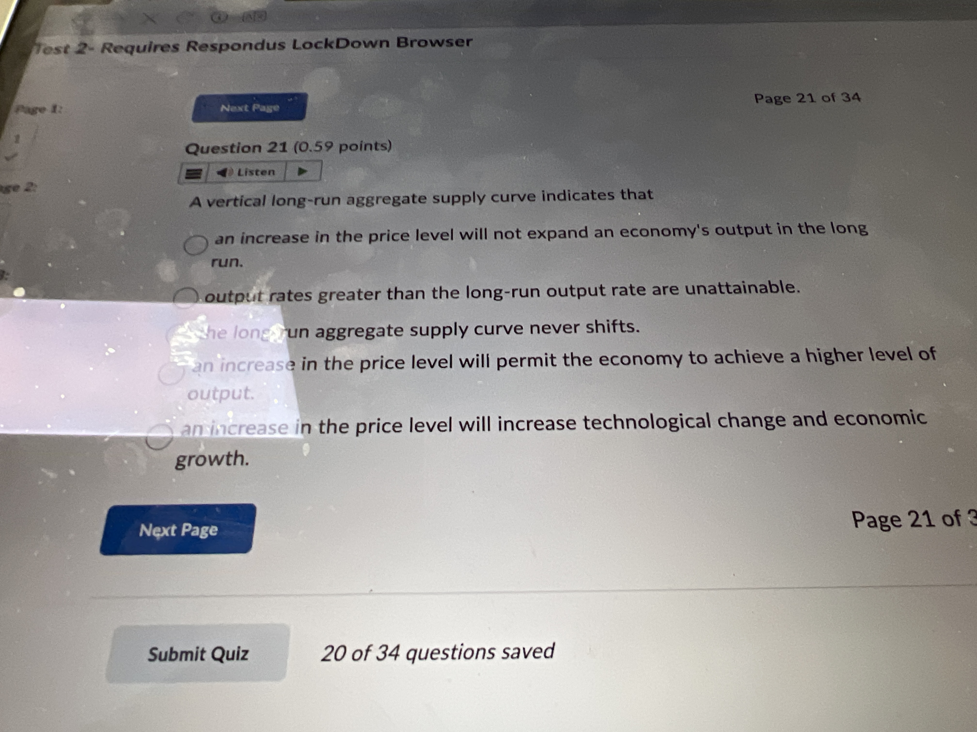 Answer Test 2- Requires Respondus LockDown