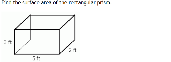 answer Find the surface area of the rectangular