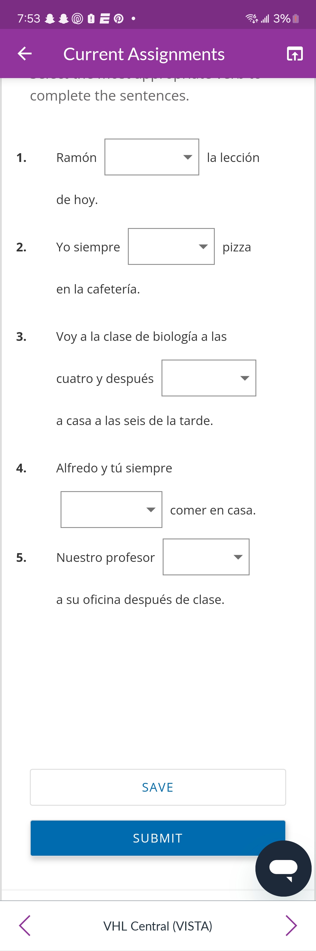 Fill in the blank 7:53 # &Q D EP . For will 3%