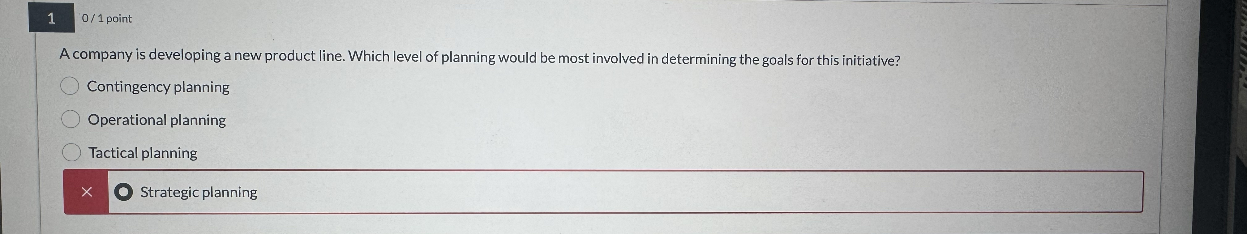 1 0 1 point A company is developing a new product