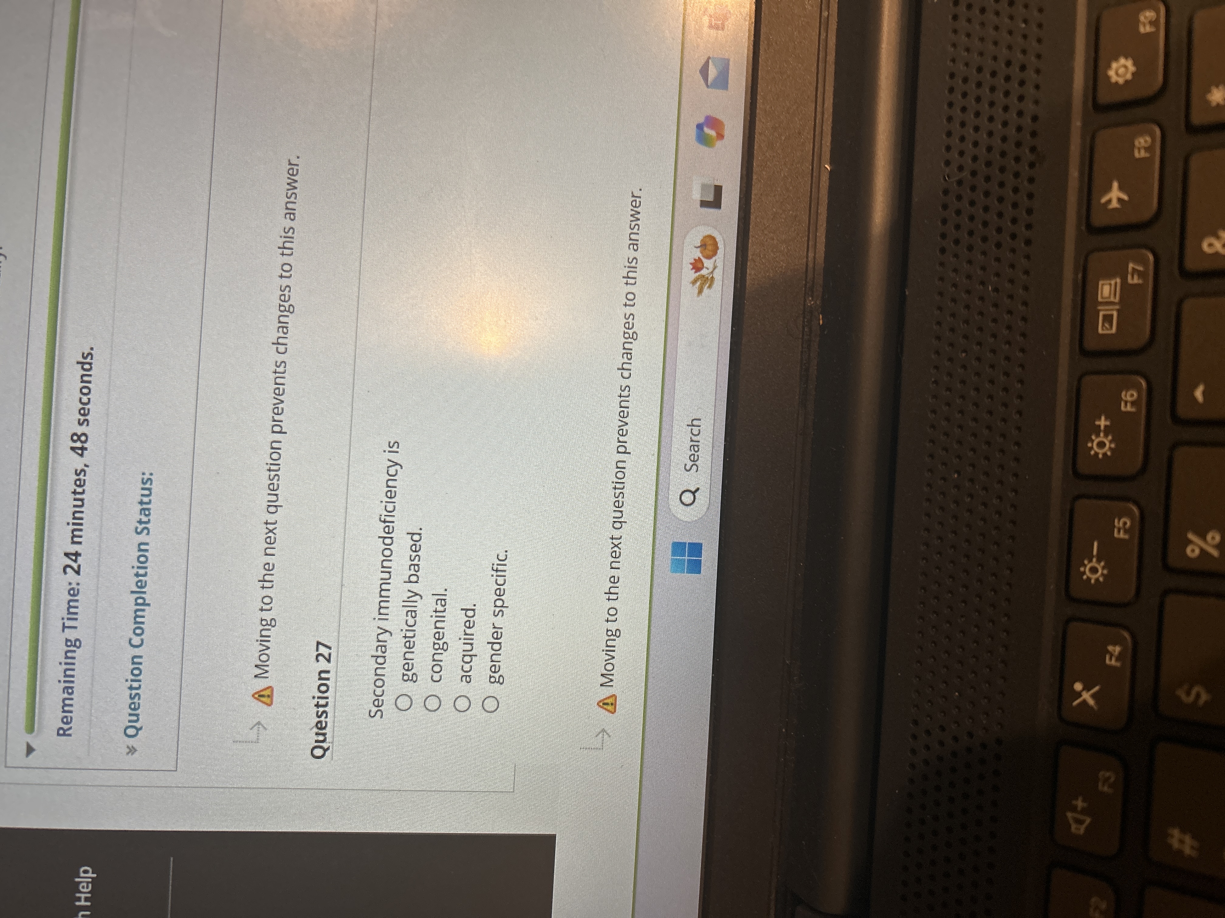 Answer Remaining Time: 24 minutes, 48 seconds.