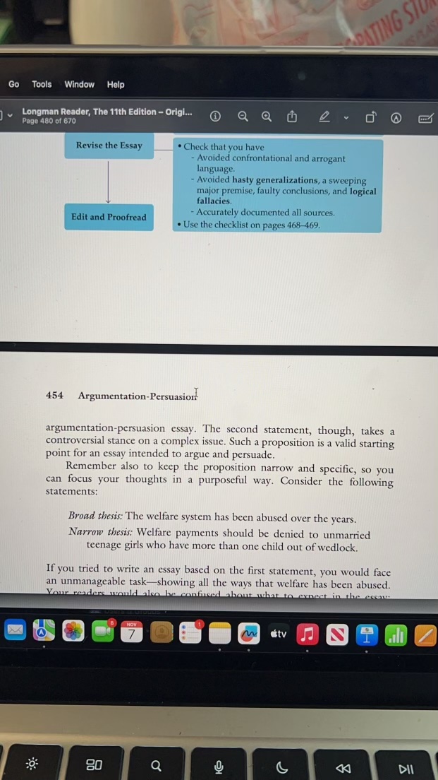 This week we will work on an Argumentation /
