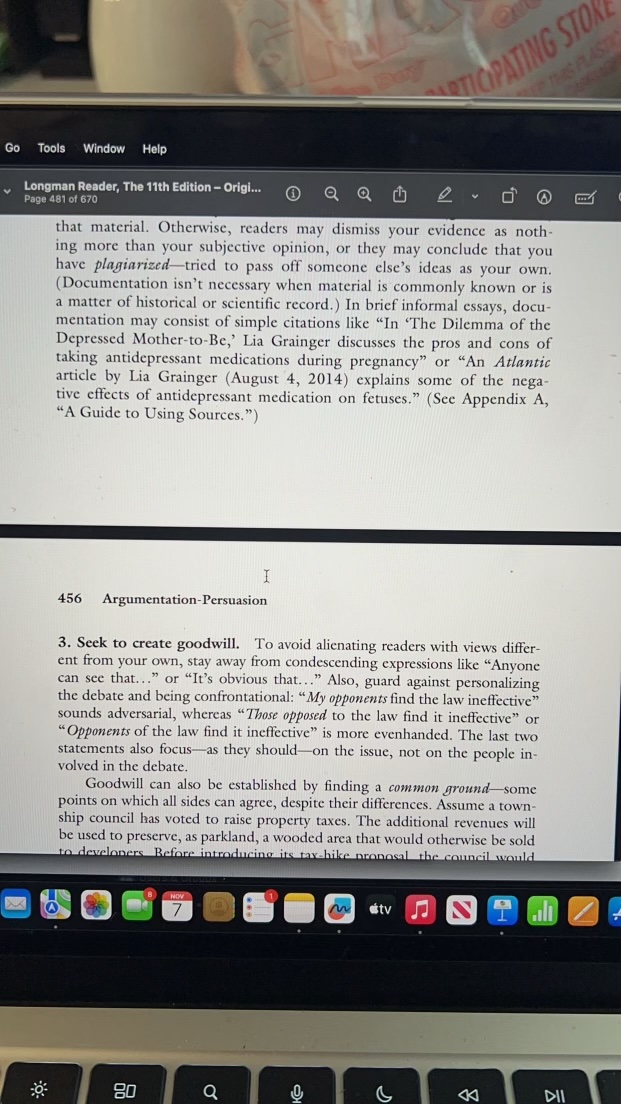 This week we will work on an Argumentation /