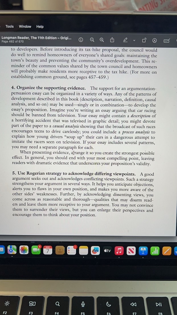 This week we will work on an Argumentation /