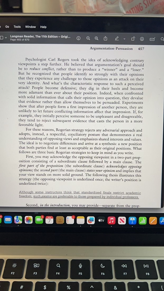 This week we will work on an Argumentation /